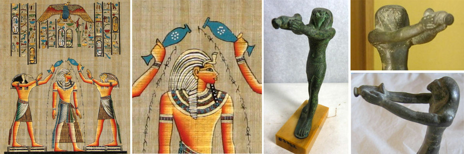 Ramesses Horus Pharaoh Baptism Purification Libation Vessel Papyrus